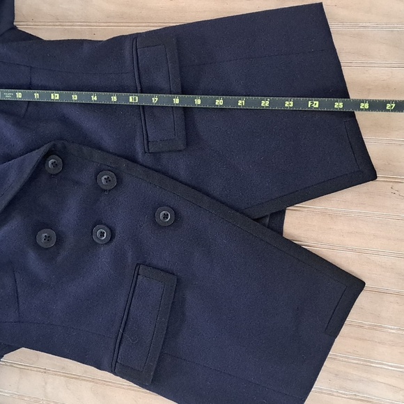 REBECCA MINKOFF Wool Blend Navy Blue & Black Tailored Structured Blazer - Picture 11 of 13